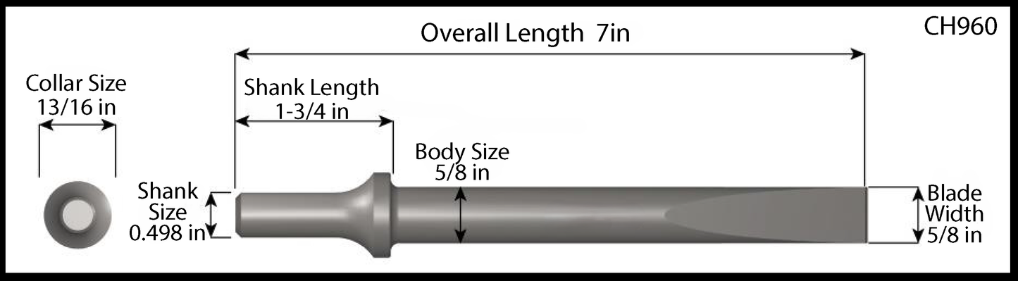 CH-960  -  7 IN Chisel