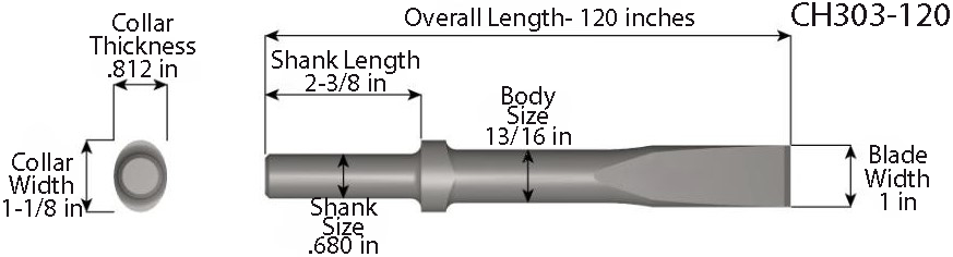 CH303-120 - 10 FT Chisel